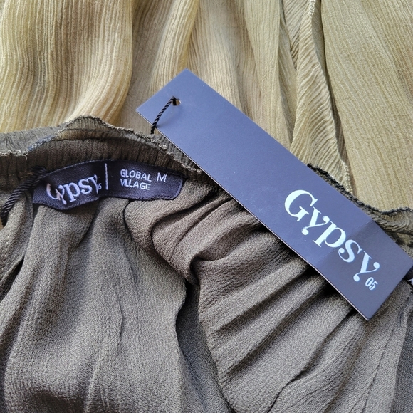 GYPSY 05 // ltd ed flowy viscose olive ombre plunge 2 way peek-a-boo back dress - Picture 7 of 11